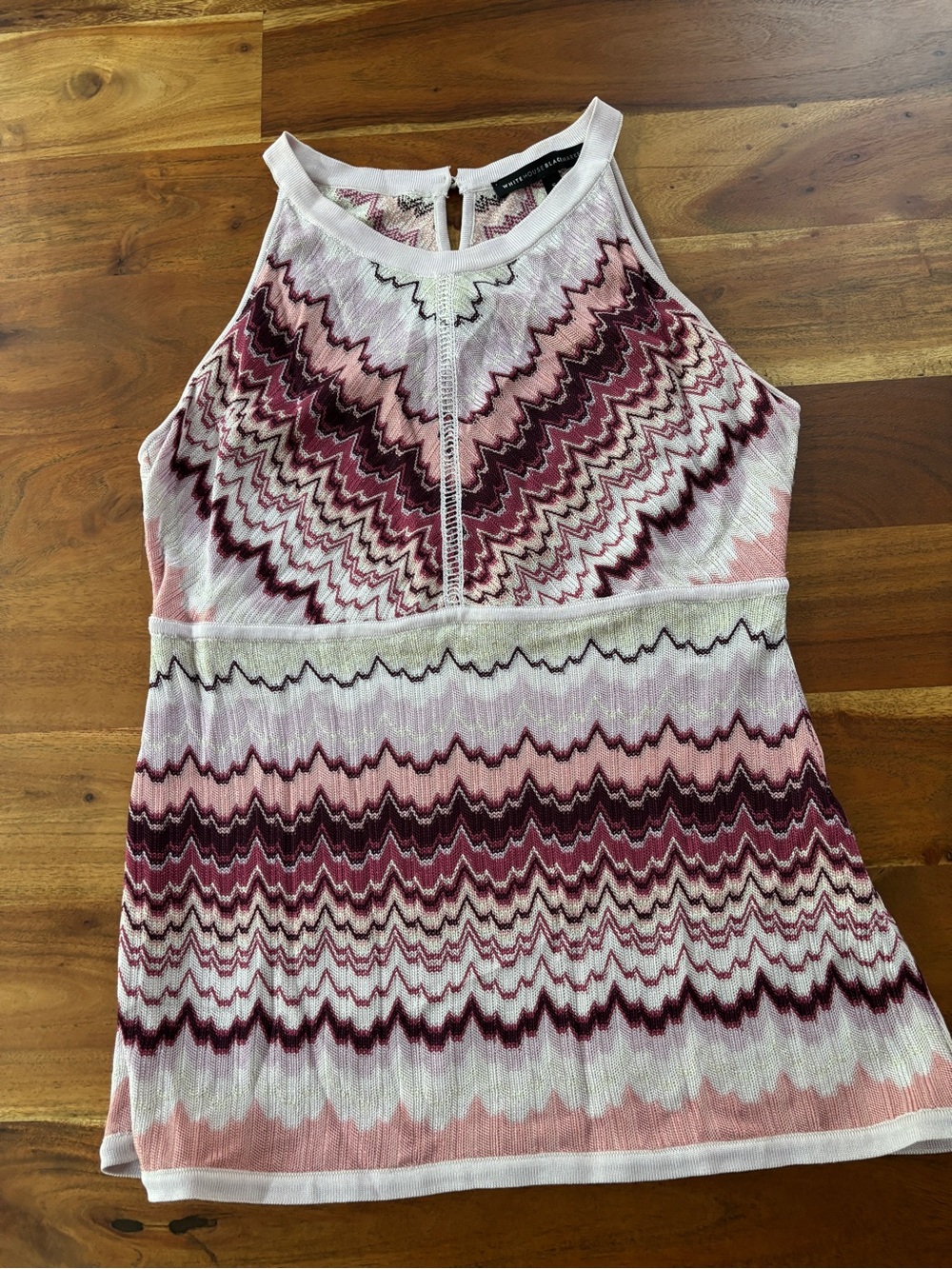 White House Black Market Chevron Knit Sleeveless Top - Size Small